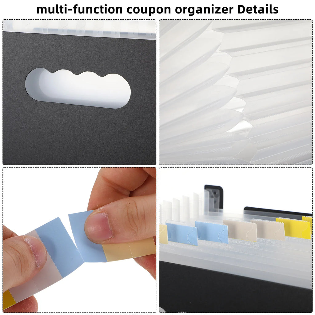 PP Accordion File Folder for Receipts Coupons Documents Organizing Portable Office School Home Use Multi-Function Receipt