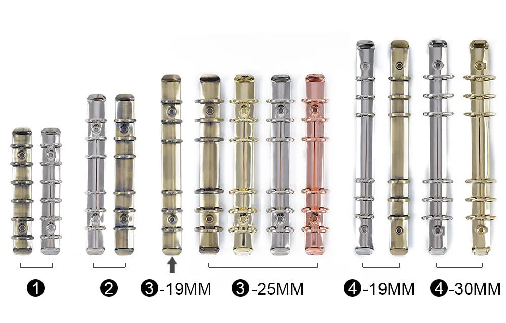 30mm A5A6A7 Notebook 6-Hole Binder Clips Binding Replacement Clip Metal Rings Accessories Loose-leaf Budget Binder Binding Rings
