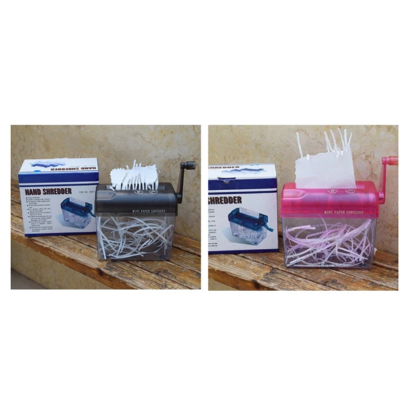 Paper Shredder Documents Paper Cutting Tool A6 Paper Mini Hand Crank Shredder Portable For Receipts Bills Portrait Home Office