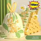 Drawstring Trash Bags Kitchen Waste Disposable Garbage Can Liners Strong Home Office Assorted Sizes Clear