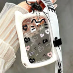 1PC Cat Ear Card Cover Transparent Student Bus Card Cover Subway Access Card ID Card Campus Card Water Card Document