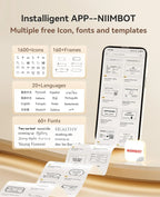 Niimbot 200dpiB21 300dpi B21PRO Label Maker Tag Price Portable Thermal Label Printer with White Photo Labels for Bakery/Business