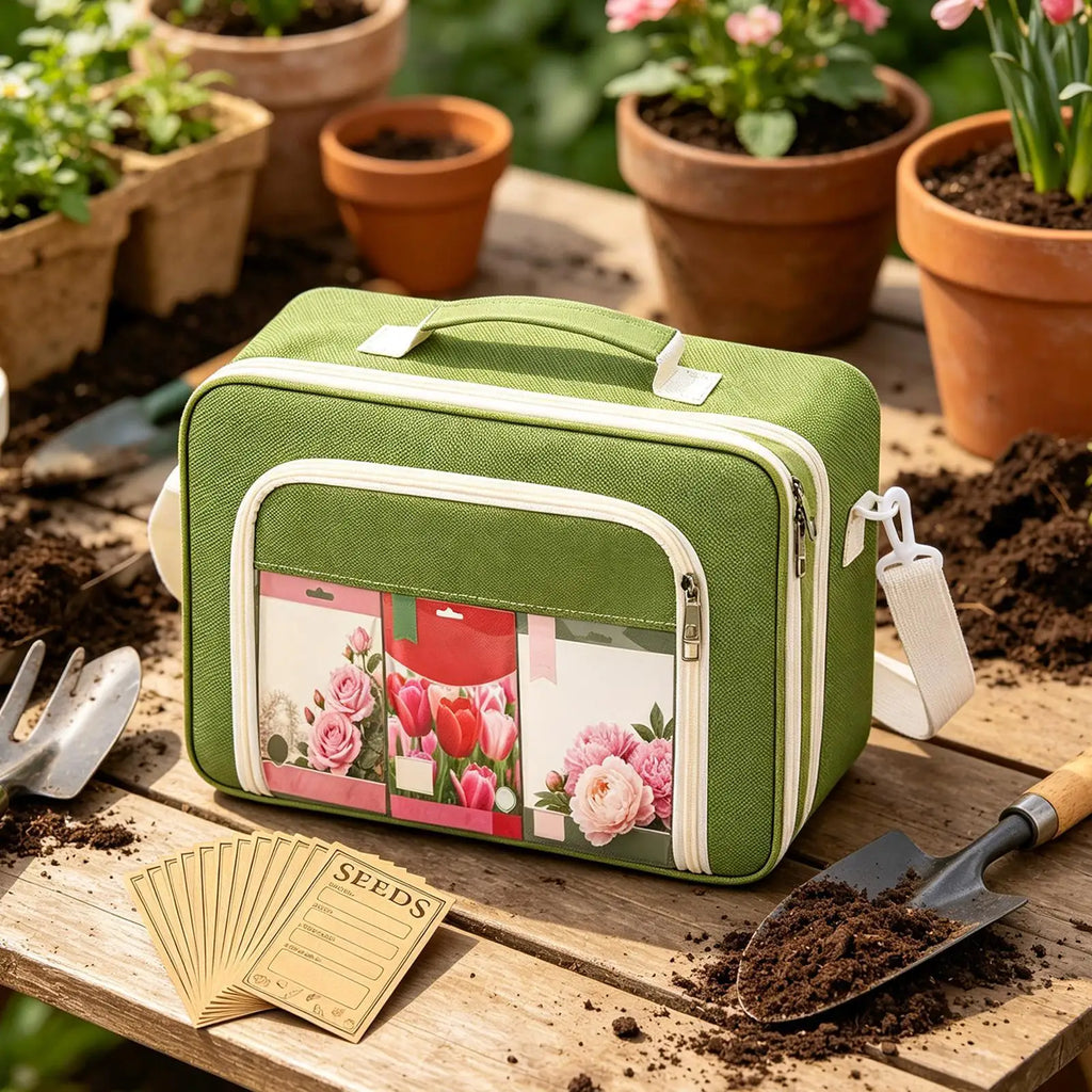 Plant Storage Binder Organizer Moisture-Resistant 3-Ring Large Capacity 30-Sheet Plantling Protector Binder Bag For Gardeners