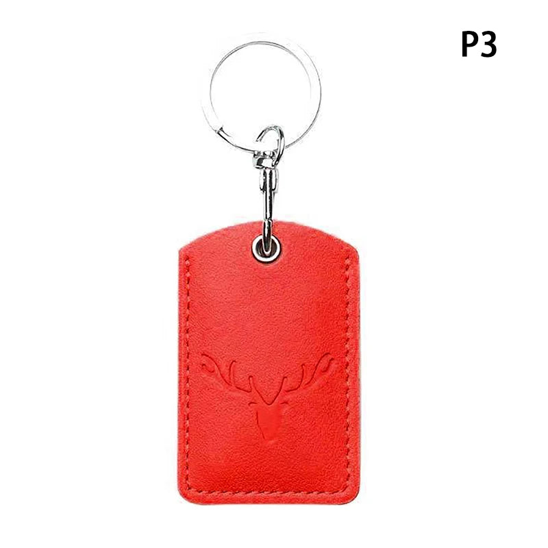 Access Card Case Leather Card Holder Keychain Key Ring Door Lock Access Tags ID Card Case Keychain Access Card Bag