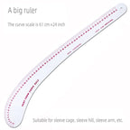 Empire sewing ruler and French curve, used for pattern making drafting, transparent plastic fashion designer ruler pieces assemb