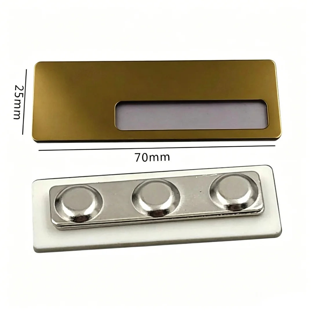 Custom LOGO Blank Zinc Alloy Sublimation Reusable Employee Staff Magnetic Nametag Name Badge with Magnet