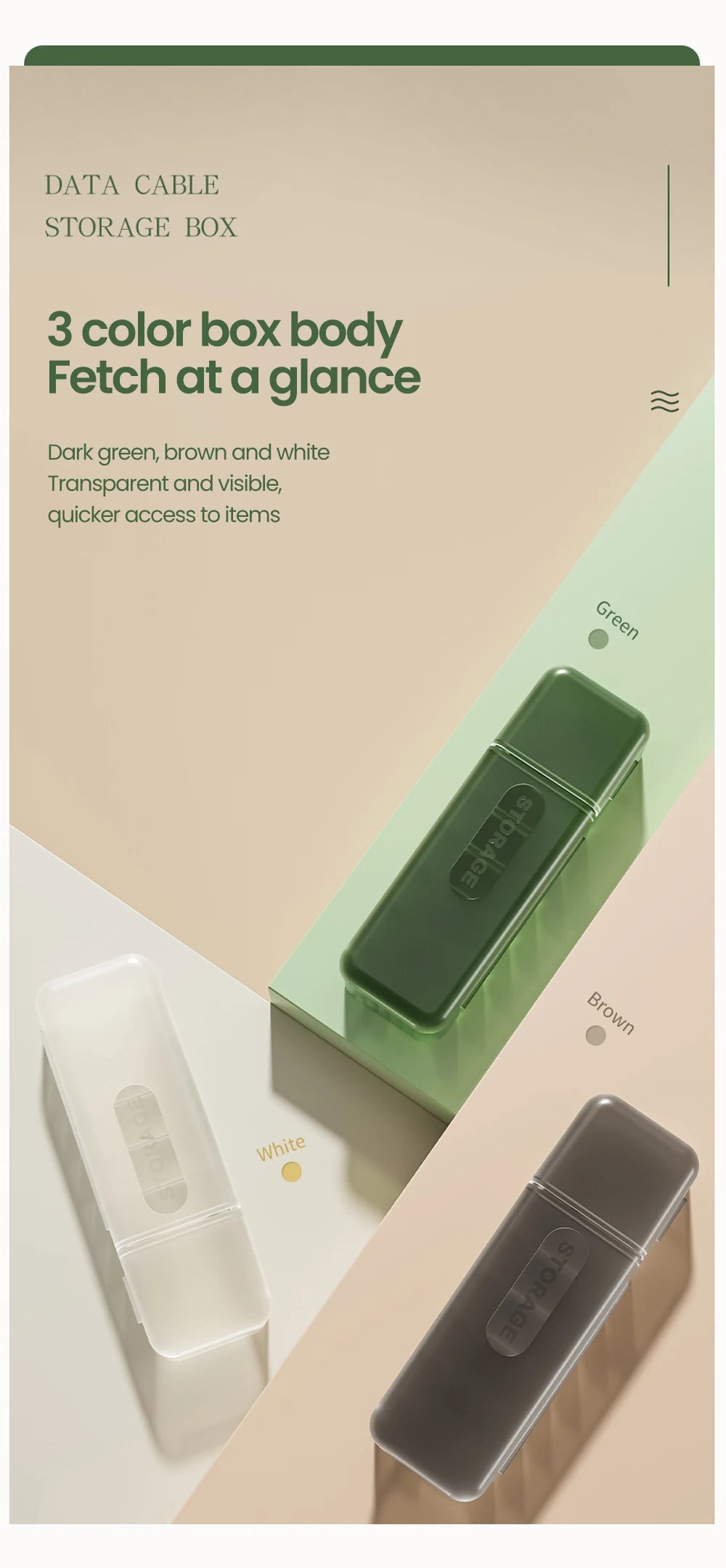 Cable Storage Box With 7 Compartments Organizer Charger Cord Storage Box Reusable Cable Storage Case Management for Home Travel