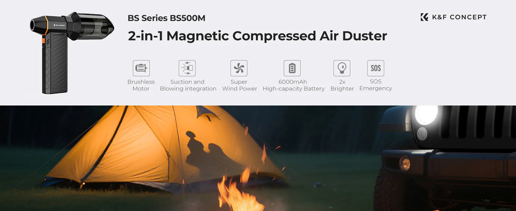 K&F CONCEPT Vacuum Magnetic Electric Air Duster Compressed 2-in-1 Air Blower&Suction for Computer,Laptop Keyboard,Camera Clean