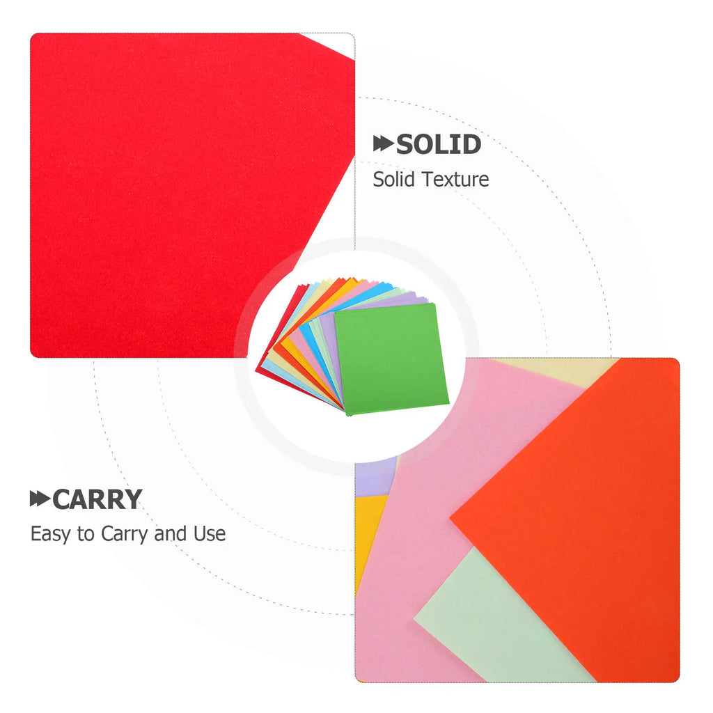 100 Sheets Square Colorful Cardstock Origami Paper Double Sided for Kids Fine Motor Skills Development DIY Crafts Construction
