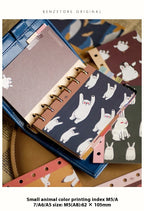 Retro Bookmarks Index Pages 6pcs A5/A6/A7/M5 6-Holes Binder Index Divider Cartoon Multicolor Loose-Leaf Notebook Classification