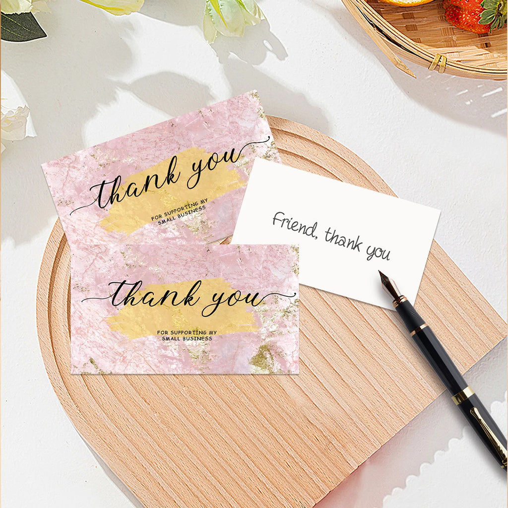 50pcs Thank You Card for Supporting My Small Business Cardstock Thank You Cards for Gift Packaging Party Wedding Invitation Card