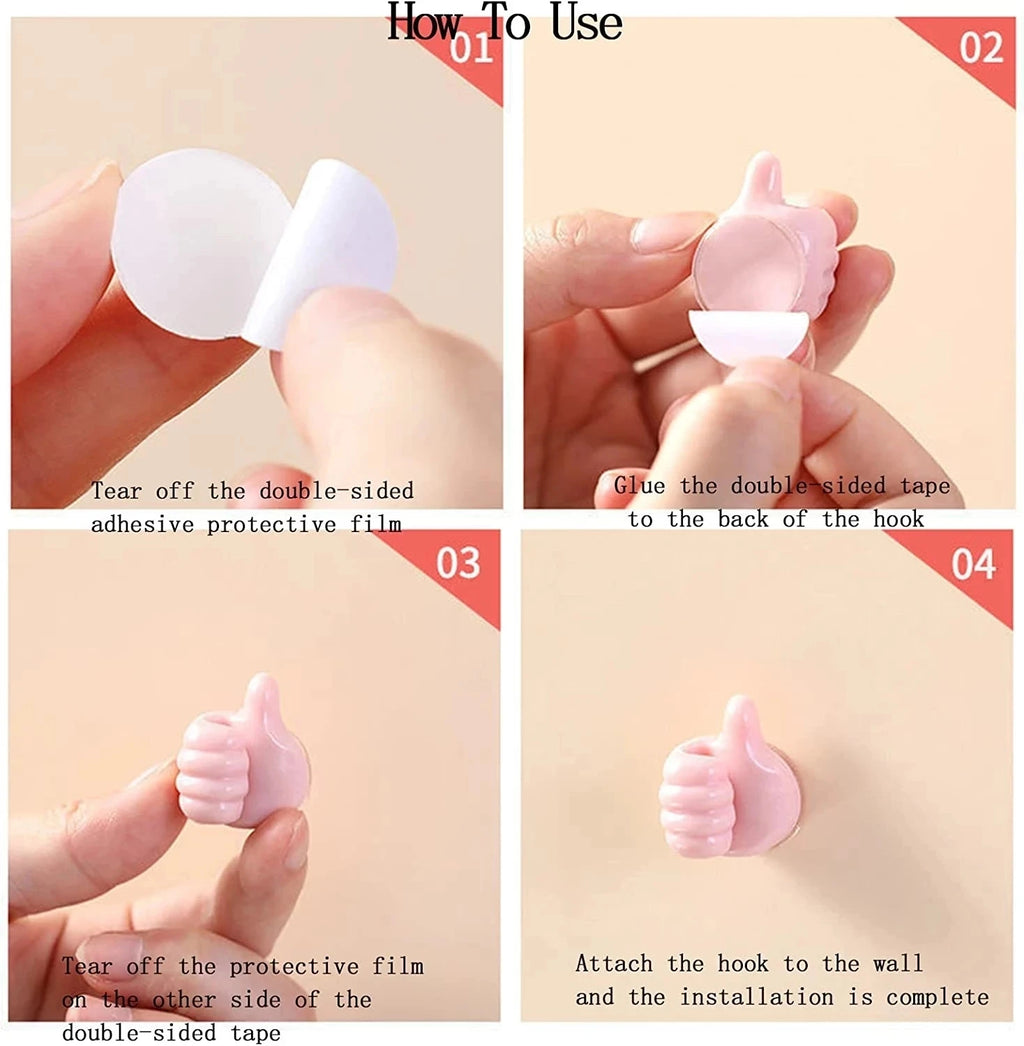 Silicone Thumb Wall Hook Cable Management Wire USB Organizer Clips Wall Hooks Hanger Storage Holder For Kitchen Bathroom Home