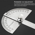 High Precision Stainless Steel Protractor Angle Gauge 180 Degrees 0-10CM Adjustable Semicircle Protractor Angle Measuring Tool