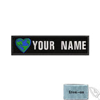 1PC 10cmX2.5cm Custom Name Patch Stripes Badge Iron On Or Hook Loop fire trophy radiation motorcycle blood drop love Pentagram