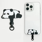 Cartoon Panda Cat Dog 360 Rotatable Metal Phone Tether Tab Patch Gasket Cellphone Lanyard Hanging Rope Safety Connecter Piece