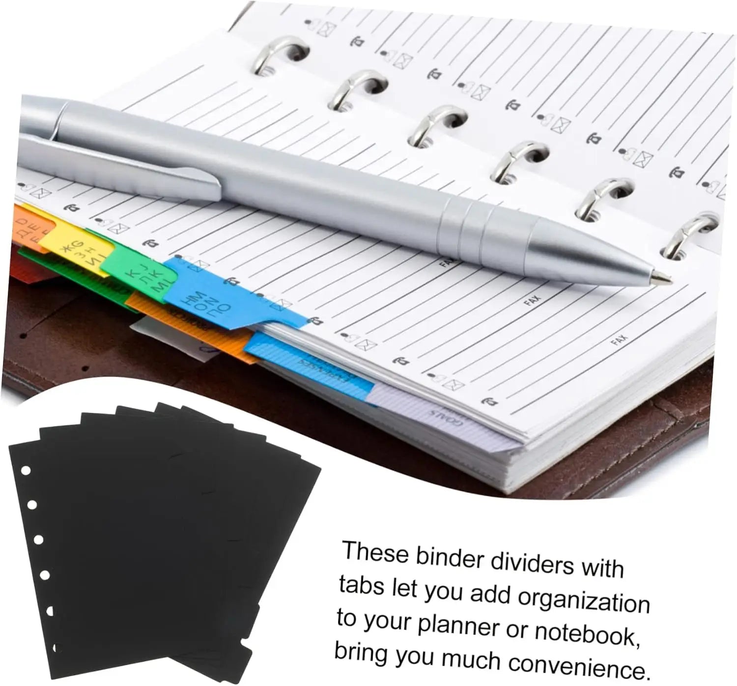 A5/A6 6 Sheets Binder Paper Dividers Page Dividers Notebook Dividers Binder Tabs Dividers Plastic Tabs Dividers Tabs for Binder