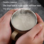 Simple Solid Color Stainless Steel Mug Wheat Straw Element Small Water Cup Children's Household Anti-scalding Drinking Water Cup