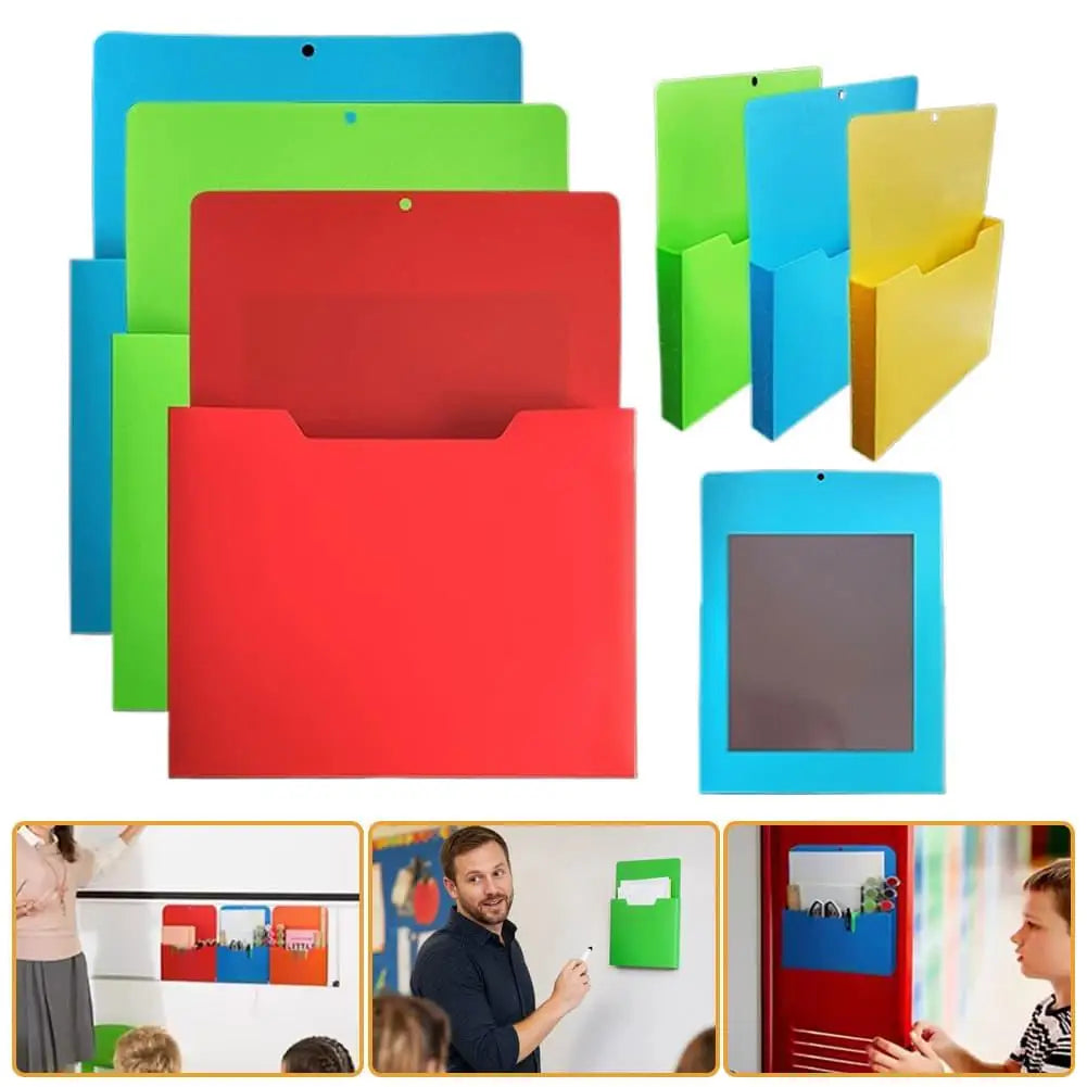 Magnetic Hanging Wall File Organizer, Wall Mounted Mail Paper Document Folder Holder,Magazine Rack for Office Home School