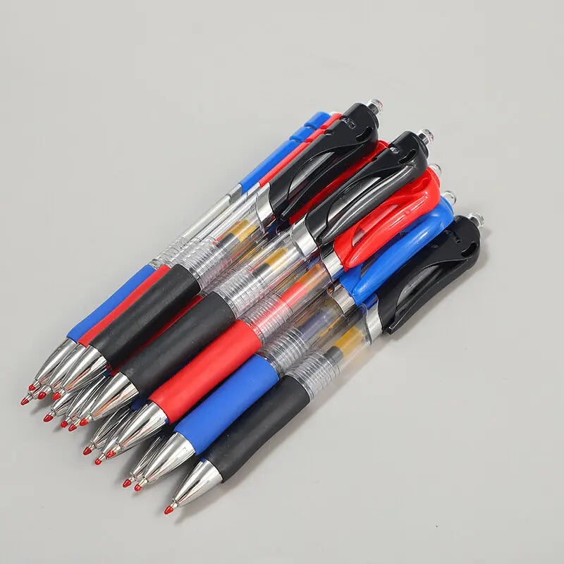 13Pcs Set Ballpen Retractable Gel Pens Black Red Blue Ink 0.5mm Ballpoint Replaceable Refills Office School Supplies Stationery
