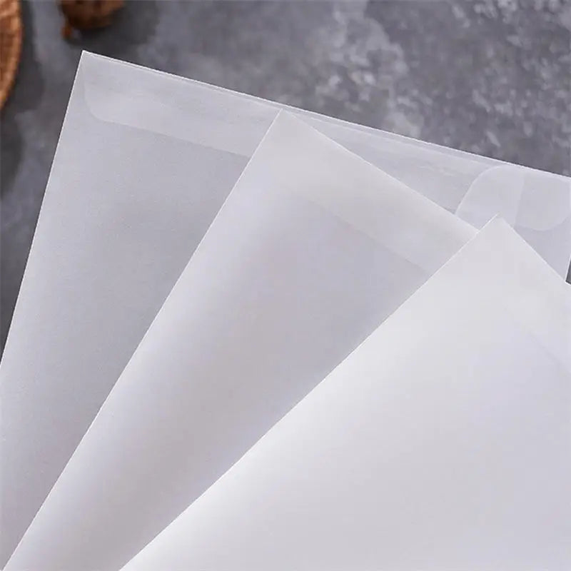 50Pcs/Pack Simple Semi-Transparent Vellum Paper Envelopes Matte Frosted for Postcards Greeting Cards Wedding Invitations