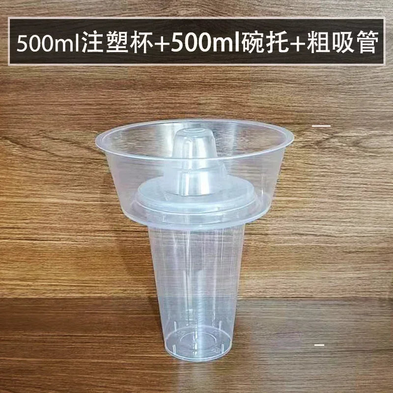 50pcs Disposable Hot Pot Cups Fried Chicken Fruit Creative Cup Holder Bowl Drink Cup Packaging Takeout Disposable Milk Tea Cups