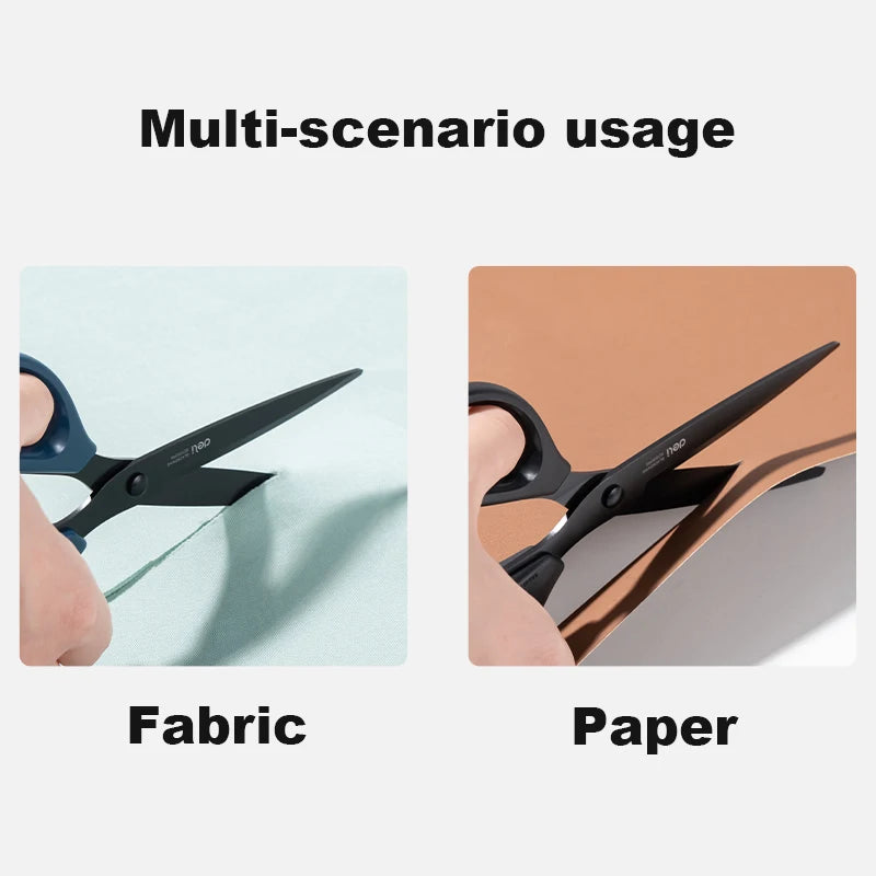 1/2pcs Deli Black Blade Scissors Stationery 180mm 7 Inch Stainless Steel Anti-Rust Sharp Office Home School Craft Cutting Tool