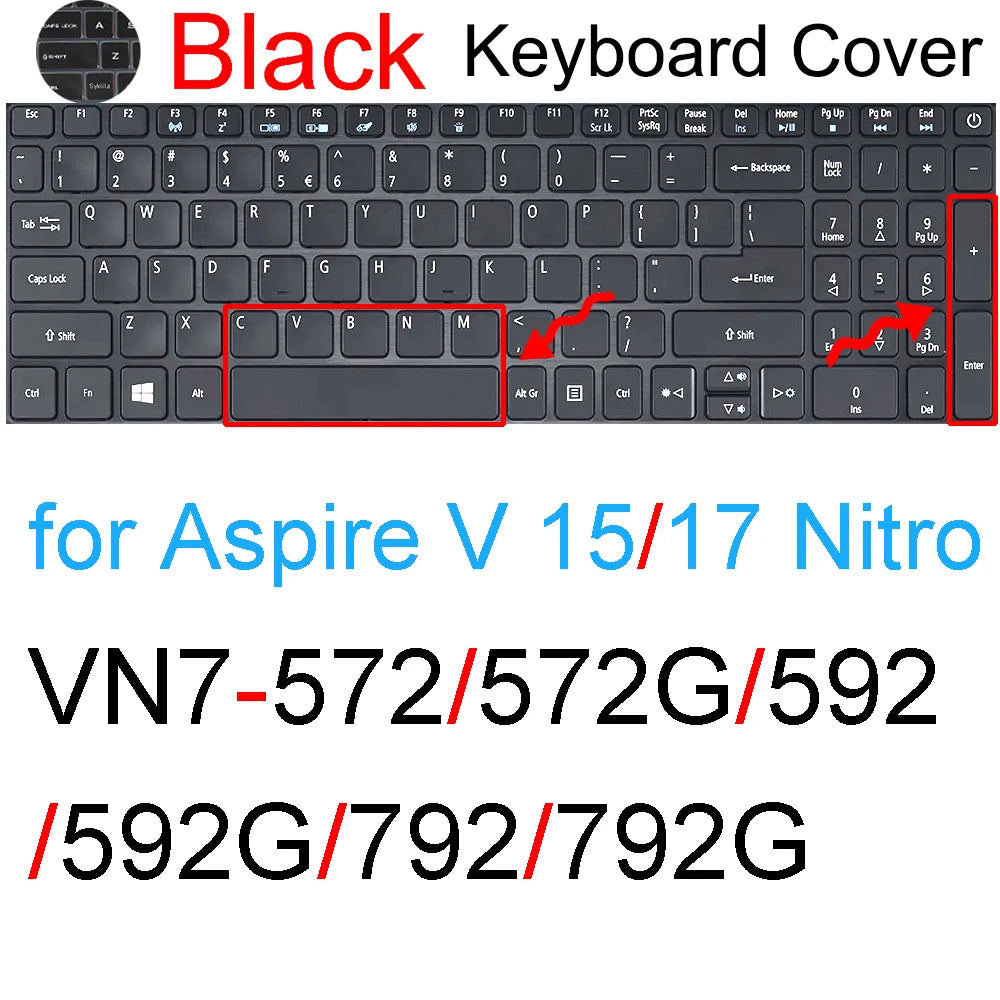 Keyboard Cover for Acer Nitro 16 16S 15 17 5 Spin 7 AN515 AN517 AN715 V AN16 AN14 ANV15 AN18 ANV16 Silicone Protector Skin Case