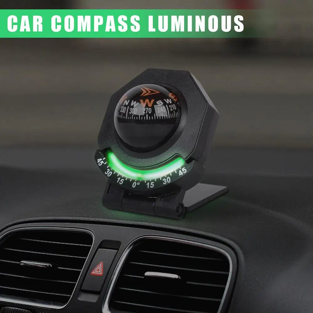 Car Dashboard Compass WithSlope Meter 2-In-1 Foldable High Precision Navigation Car Mount Compass Ball Compass For Vehicle Boat