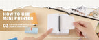 Thermal Mini Printer, Portable Inkless Sticker Maker,Bluetooth Free Cut Small Pocket Printer for Children DIY 57mm Photo Print