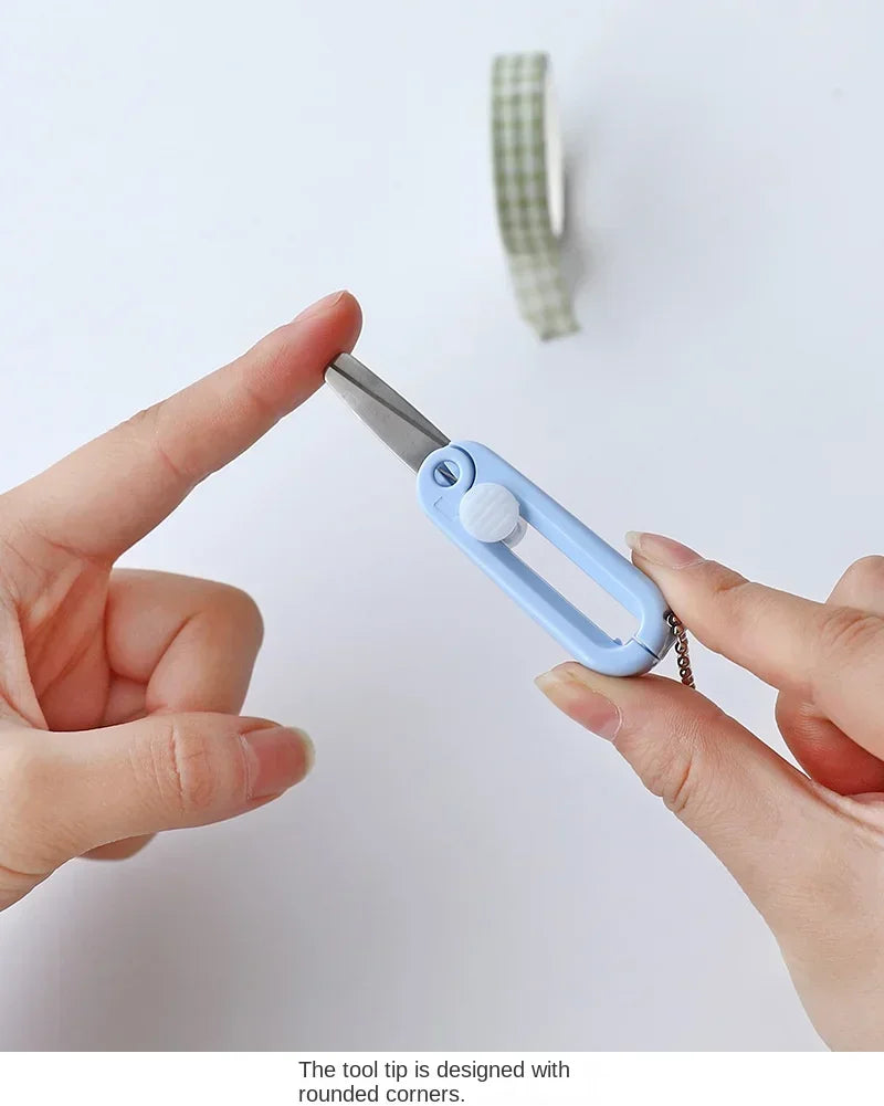 Creative Mini Portable Folding Scissors Morandi Simple Paper-Cutting Art Tool Stationary Scissors Office School Supplies.