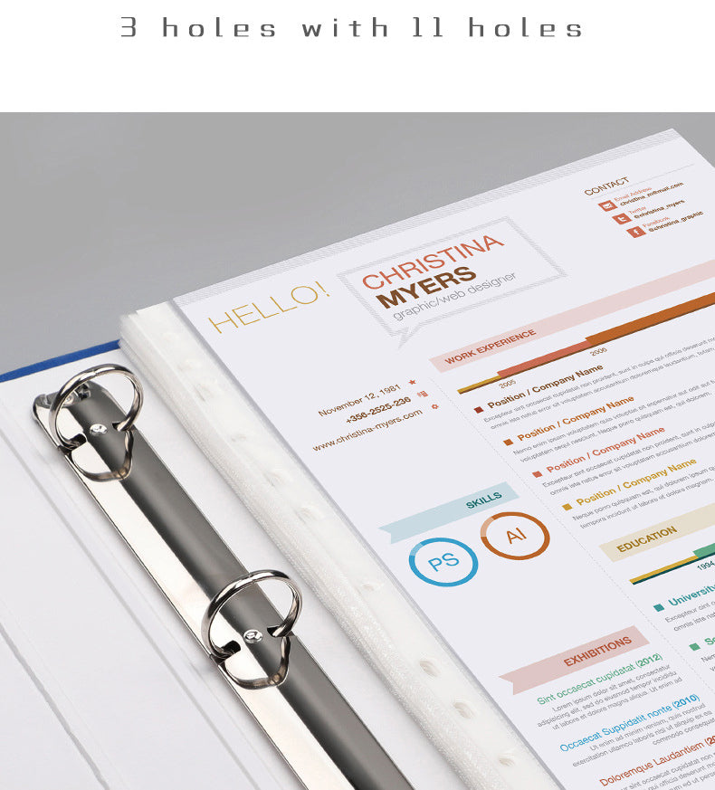 2/3 Hole A4 Ring Binder File Folder Document Storage Thickened Large-capacity A4 File Folders Display Book