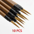10 Pcs/lot Weasel Hair Hook Line Pen Chinese Traditional Calligraphy Painting Brush  Artist Drawing Watercolor Painting Supplies