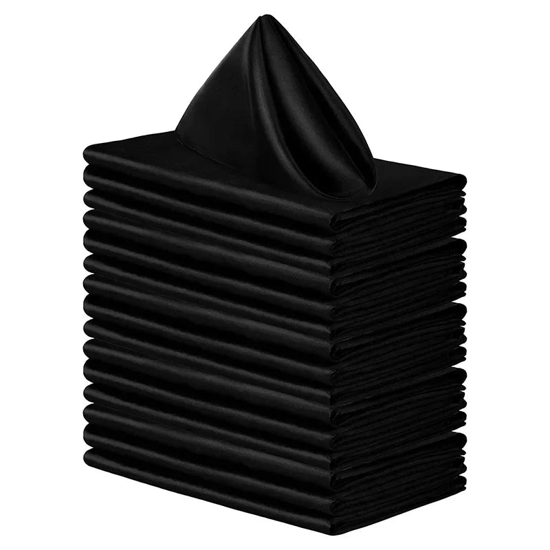 50pcs Satin Napkin 43cm*43cm Serving Table Decor Dinner Towel for Wedding Party Home Hotel Christmas Decor Table Napkins Green