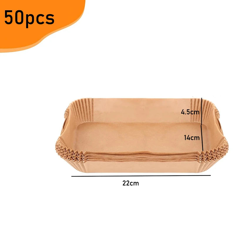Large Rectangle Air Fryer Disposable Paper Liner 31 cm Nonstick Airfryer Parchment Special Baking Paper for 3-9QT Cooking Basket