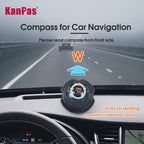 KANPAS Compass for Car/Small Dashboard Compass/Compass for Boat/No Leaking Compass/Double Dial/Luminous