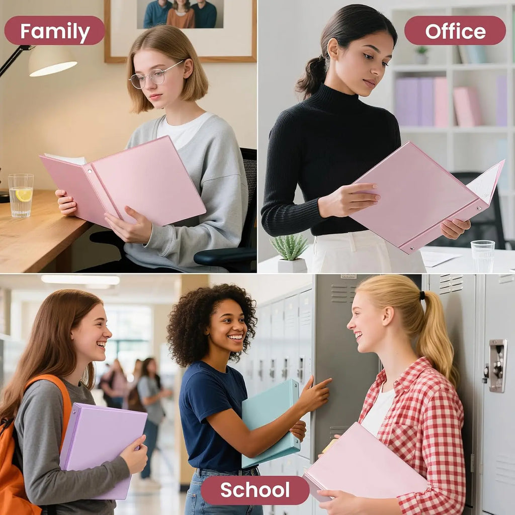 3 Ring Binder 1 Inch 2 Pack, Clear View Binder Three Ring PVC-Free (Fit 8.5x11 Inches) for School or Office Supplies