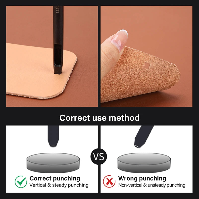 WUTA Basic 1pc Square Leather Punch Rectangle Hollow Oblong Hole Puncher Belt Strap Watch Band Cutter DIY Craft Leather Tools