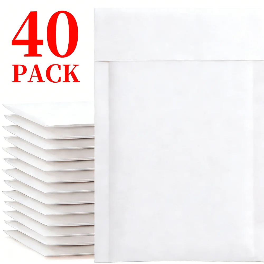 50-10Pack Kraft Bubble Mailers Self-Sealing Storage Paper Envelopes Waterproof Cushioned Padded Foam Shipping Bags for Packaging