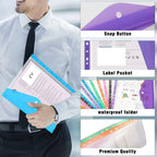 3-6pc 11Hole Binder Ring Folder A4 Large Capacity Loose Leaf Folders Portable School Student Exam Paper Storage Office Organizer