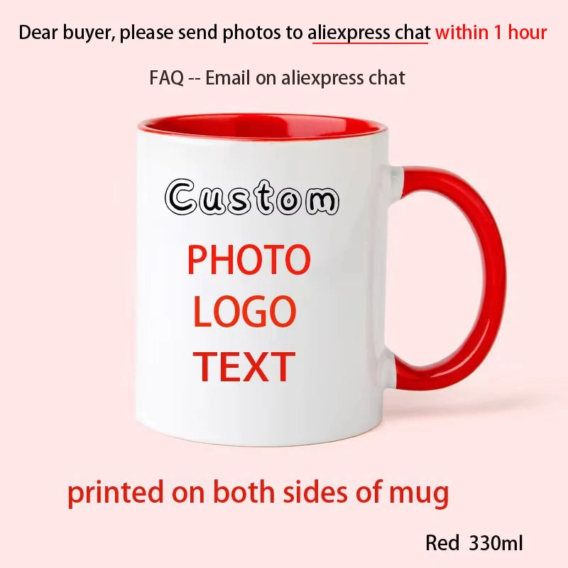 Personalised Your Photo Mug, Custom NAME IMAGE Cup, Customize Coffee Mugs, Tea Cups, Mothers' Day, Fathers' Day Wedding Gift