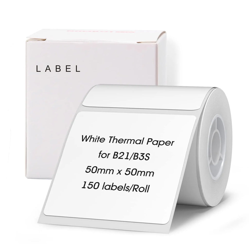 3/5/10 Rolls NiiMbot B21 B1 Label Printer Paper Roll Waterproof Anti-Oil Tear-Resistant Price Tag Pure White Sticker Papers