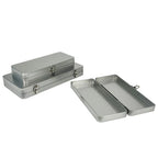Durable Silvery Gray Metal Rectangular Box With Lid-Ideal For Bills,Cosmetics,Office Supplies Storage-Perfect For Home,Office
