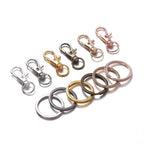 10/20Pcs Swivel Clasps Set Lanyard Snap Hooks with Key Chain Rings Keychain Clip Hooks for DIY Necklace Bracelet Chain Supplies