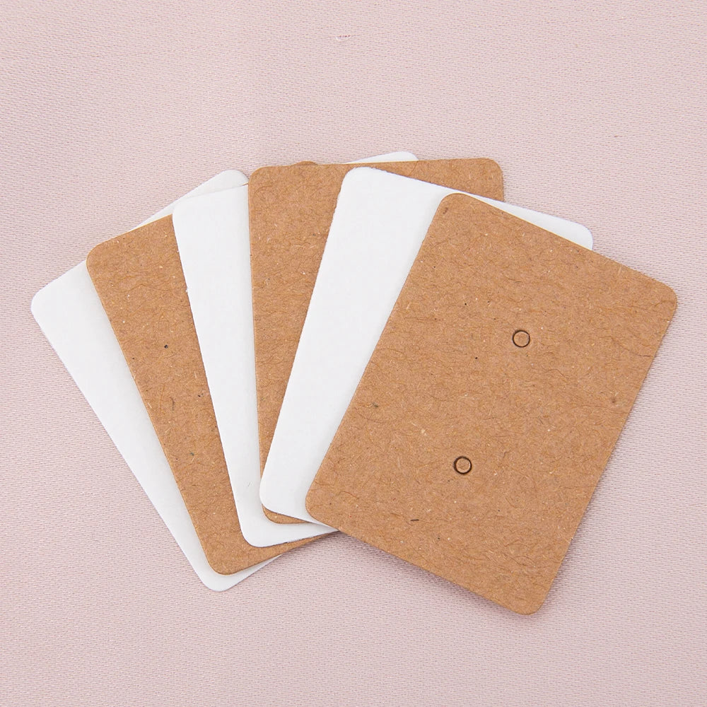 50/100pcs 3.5x2.5cm Earring Display Cards Kraft Paper Cards for Women Handmade Jewelry Earring Studs Packaging Retail Price Tags