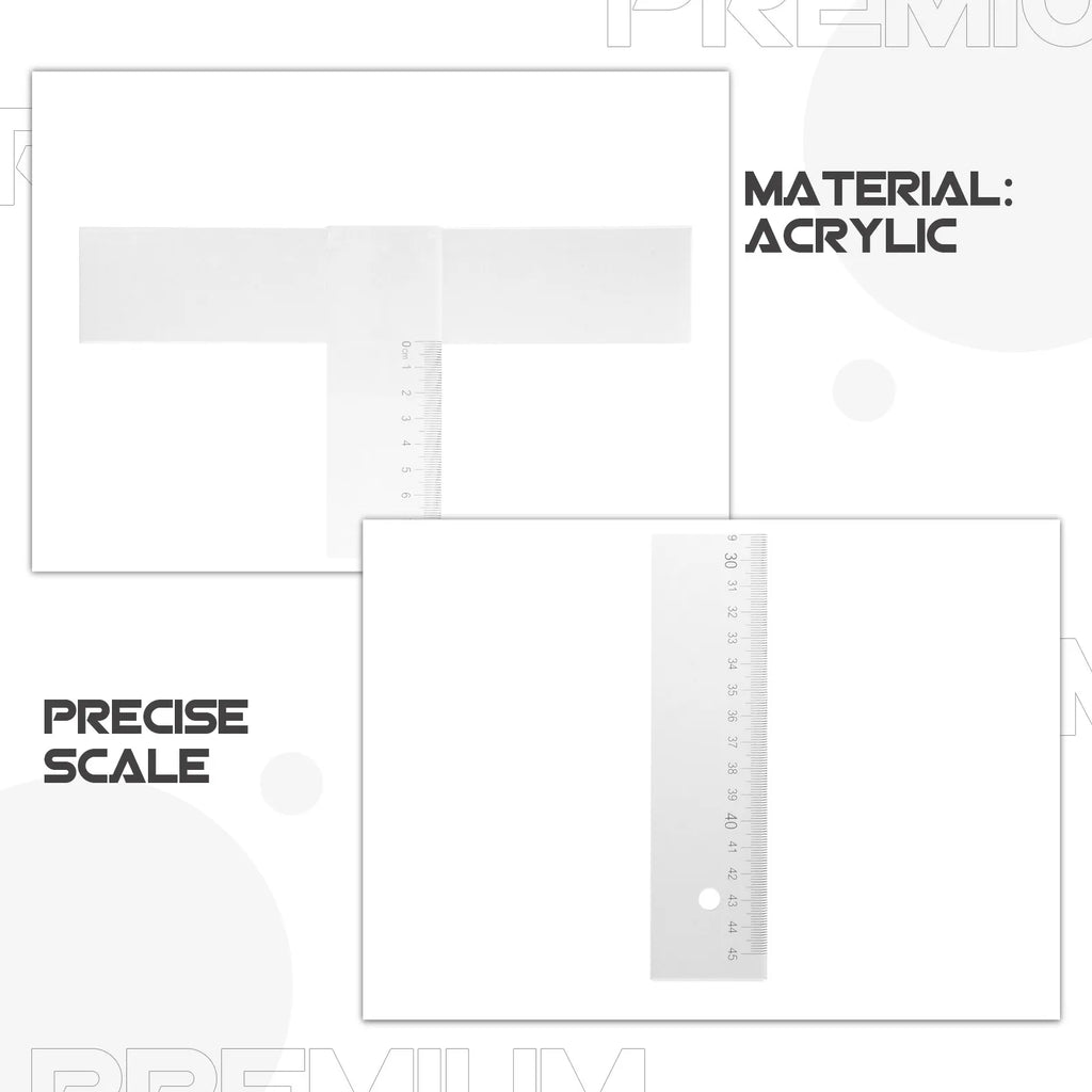 T Ruler 18 Inch Sturdy Crafting Square Lightweight Drafting Parallel Woodworking Measuring Tool Portable Precision Carpenter