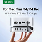 UGREEN USB HUB Docking Station for Mac Mini M4 M4 Pro M.2 NVMe SSD 8TB Max 10Gbps USB-A&C Ports SD&TF 170MB/s USB Splitter Dock