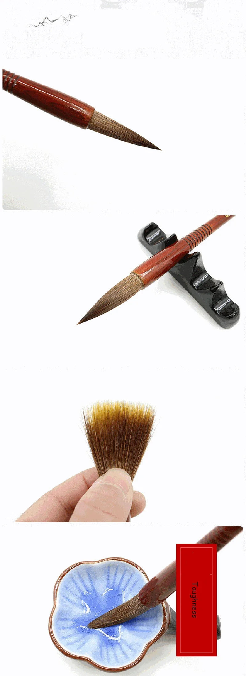 Wooden Writing Brushes Wolf Hair Traditional Chinese Calligraphy Painting Practice Festival Couplets Regular Script Supply