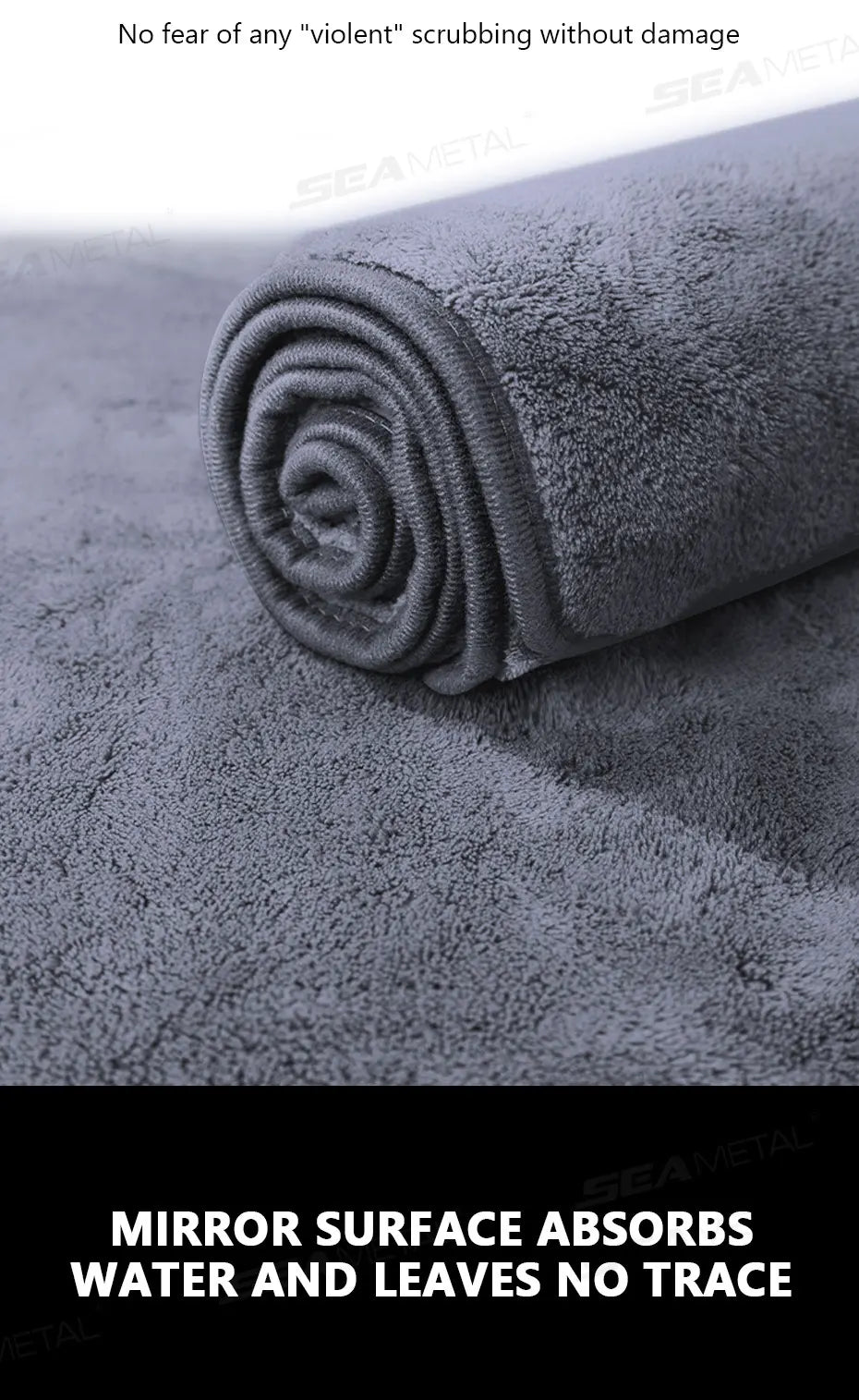 SEAMETAL 160X60CM Microfiber Car Wash Towel Thicken Towels Car Double-Sided Soft Cloth Auto Detailing Care Washing Drying Rags