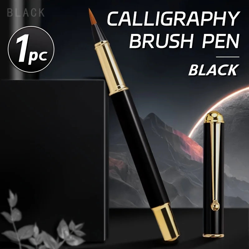 1pc Calligraphy Brush Pen,Ink-adding Fountain Pen with Fine Tip for Hand Lettering,Art Drawing,Journaling for Adults,Students