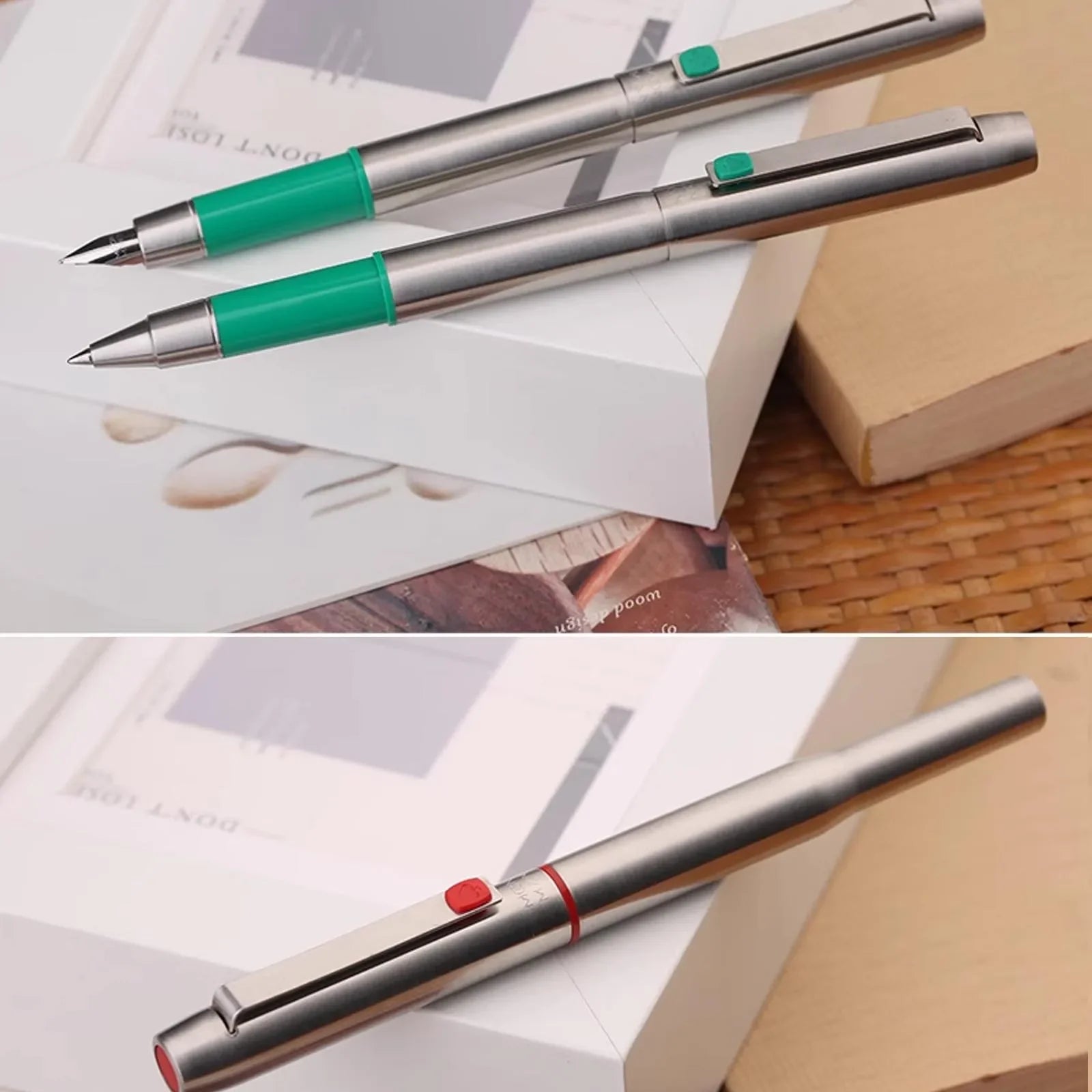 New Moonman B25 Fountain Pen Stainless Steel Imported F nib Ink Absorber Dual purpose Design high-end Office Stationery Supplies
